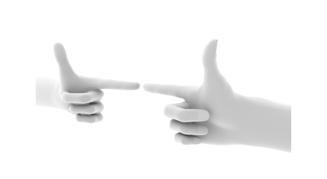 相打ちになる/イメージ｜お互い狙い撃ち/手の形 - ハンド/イラスト/手/写真/ダウンロード/フォト/画像加工OK