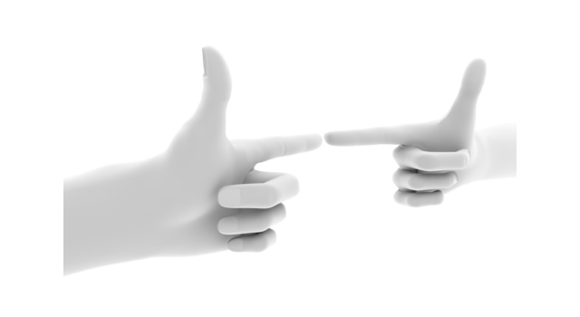 お互い狙い撃ち/手の形｜悪行のなすりつけあい/手の表情 - ハンド/イラスト/手/写真/ダウンロード/フォト/画像加工OK