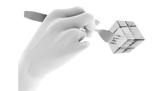 フォークで差す/手の表現｜フォークでものを食べる - ハンド/イラスト/手/写真/ダウンロード/フォト/画像加工OK