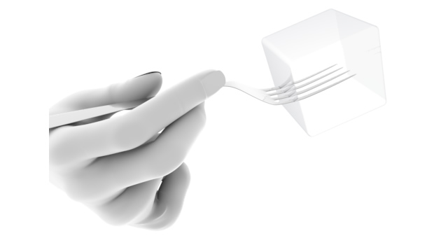 フォークでものを食べる｜フォークを突き立てる - ハンド/イラスト/手/写真/ダウンロード/フォト/画像加工OK