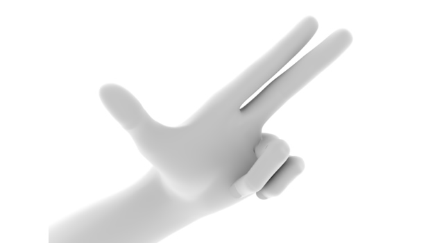 人差し指と中指/手のポーズ｜小指と薬指を曲げる/手の形 - ハンド/イラスト/手/写真/ダウンロード/フォト/画像加工OK