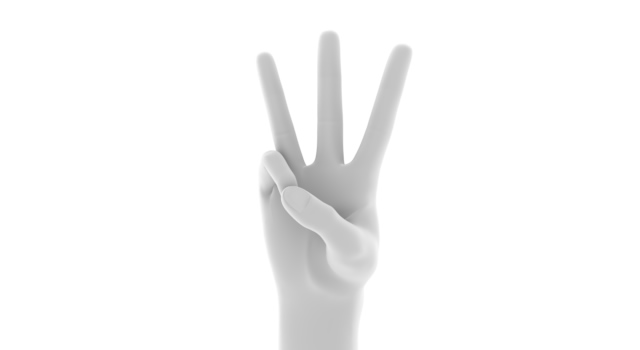 3本指/手のポーズ｜指を3本立てる/手の表情 - ハンド/イラスト/手/写真/ダウンロード/フォト/画像加工OK