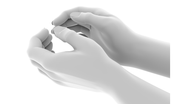 何かを包み込む/手のポーズ｜白黒イメージ/ホワイトの背景 - ハンド/イラスト/手/写真/ダウンロード/フォト/画像加工OK
