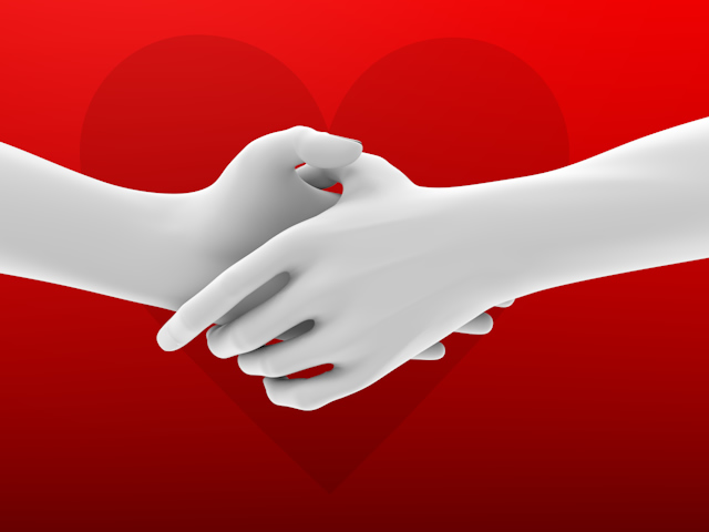 握手｜ハート｜赤｜心｜にぎる｜手 - ハンド/イラスト/手/写真/ダウンロード/フォト/画像加工OK