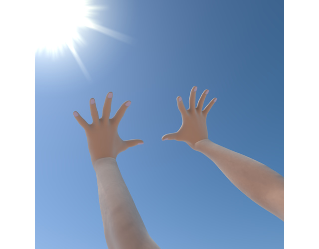 両腕伸ばす/太陽/光/浴びる - ハンド/イラスト/手/写真/ダウンロード/フォト/画像加工OK