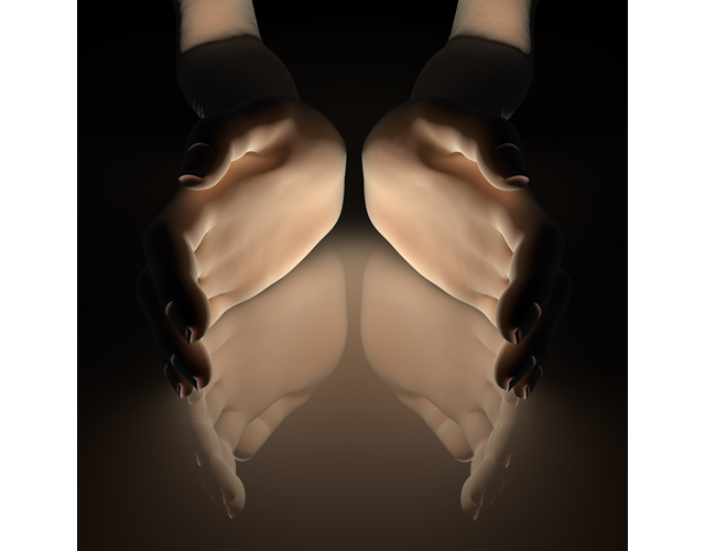 ライト/囲む/光/両手/反射/暗闇/明かり - ハンド/イラスト/手/写真/ダウンロード/フォト/画像加工OK