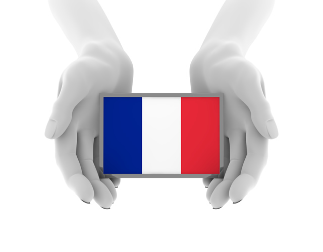 フランス-旗-国旗-手-支える - ハンド/イラスト/手/写真/ダウンロード/フォト/画像加工OK