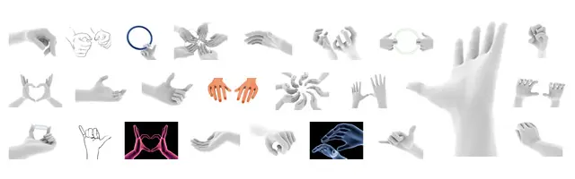 ハートマークを作る指、車のハンドルや球体を持つ動作、名刺やカードを差し出す手、アロハのハンドサイン、何かを優しく受け取る掌、力強く握った拳など、ビジネスから日常のジェスチャー、愛情表現まで幅広く使える手の3Dイラスト素材集。