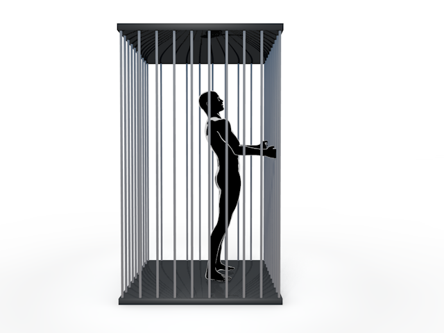 監獄｜逮捕｜捕まる｜絶望 - ヒューマン/シルエット/イラスト/写真/無料/人物/ダウンロード素材