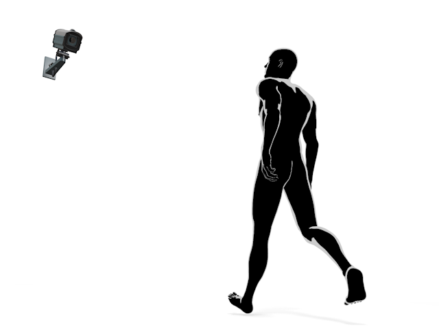 カメラに映る｜防犯｜怪しい人物 - ヒューマン/シルエット/イラスト/写真/無料/人物/ダウンロード素材