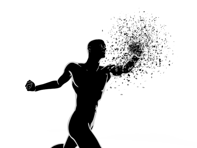 パンチ｜粉々に砕く｜破壊 - ヒューマン/シルエット/イラスト/写真/無料/人物/ダウンロード素材