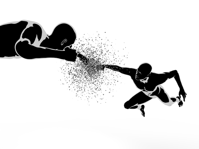 激突｜対決｜勝負 - ヒューマン/シルエット/イラスト/写真/無料/人物/ダウンロード素材