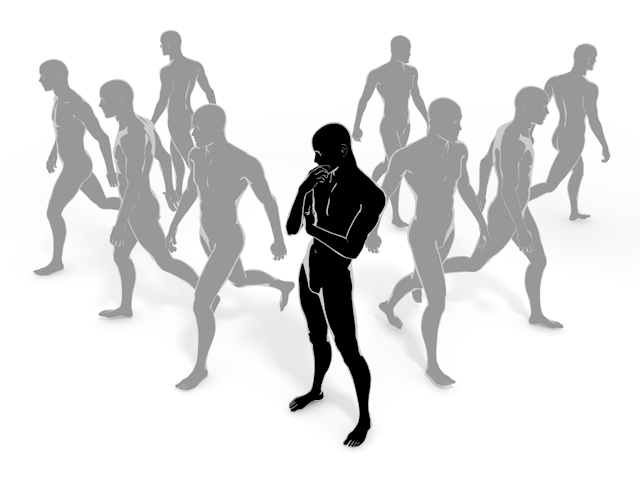 孤独感｜他人｜仲間はずれ - ヒューマン/シルエット/イラスト/写真/無料/人物/ダウンロード素材