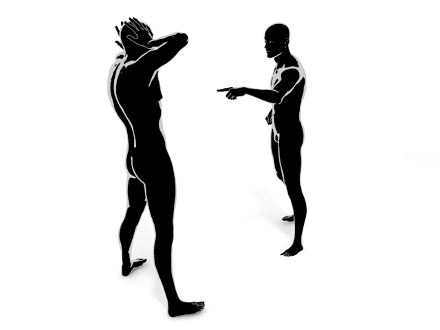 避難する｜おとしめる｜指示する - ヒューマン/シルエット/イラスト/写真/無料/人物/ダウンロード素材