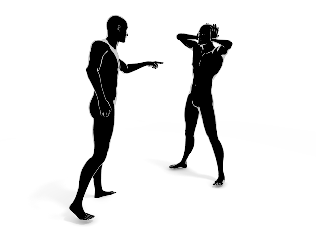 パニックになる｜聞きたくない｜命令する - ヒューマン/シルエット/イラスト/写真/無料/人物/ダウンロード素材