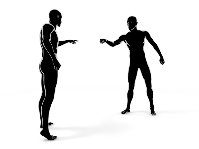 責任のなすり付け合い｜醜い争い - ヒューマン/シルエット/イラスト/写真/無料/人物/ダウンロード素材