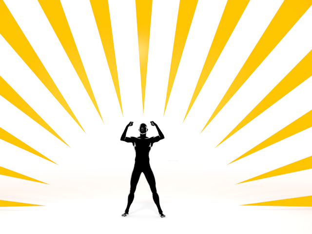 エネルギーに満ちている｜勝利を確信する - ヒューマン/シルエット/イラスト/写真/無料/人物/ダウンロード素材