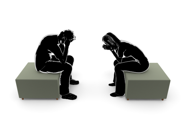 言い争い｜心配｜疑心暗鬼 - ヒューマン/シルエット/イラスト/写真/無料/人物/ダウンロード素材