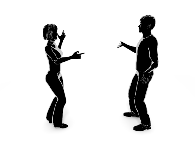 争う｜恋人｜疑い｜喧嘩 - ヒューマン/シルエット/イラスト/写真/無料/人物/ダウンロード素材