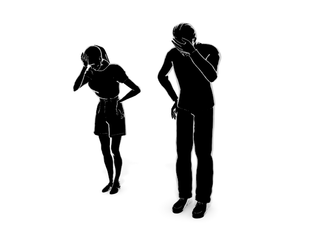 落ち込む｜結果｜悩み - ヒューマン/シルエット/イラスト/写真/無料/人物/ダウンロード素材