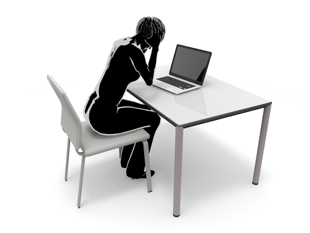 女性｜調べる｜落胆｜驚く - ヒューマン/シルエット/イラスト/写真/無料/人物/ダウンロード素材