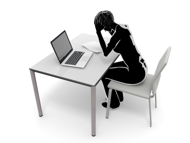 パソコン｜検索｜驚く｜悩む｜女性 - ヒューマン/シルエット/イラスト/写真/無料/人物/ダウンロード素材