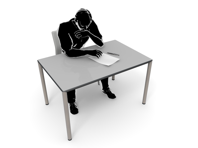 サイン｜手紙｜契約｜男性｜悩む - ヒューマン/シルエット/イラスト/写真/無料/人物/ダウンロード素材