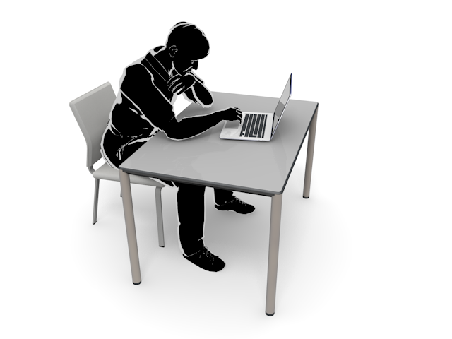 疑い｜調べる｜パソコン｜検索｜男性 - ヒューマン/シルエット/イラスト/写真/無料/人物/ダウンロード素材