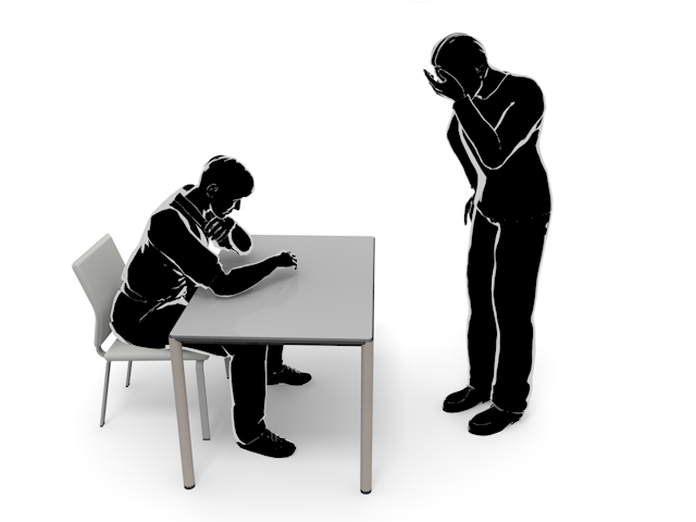 告白｜落胆｜失敗｜男性｜会社 - ヒューマン/シルエット/イラスト/写真/無料/人物/ダウンロード素材