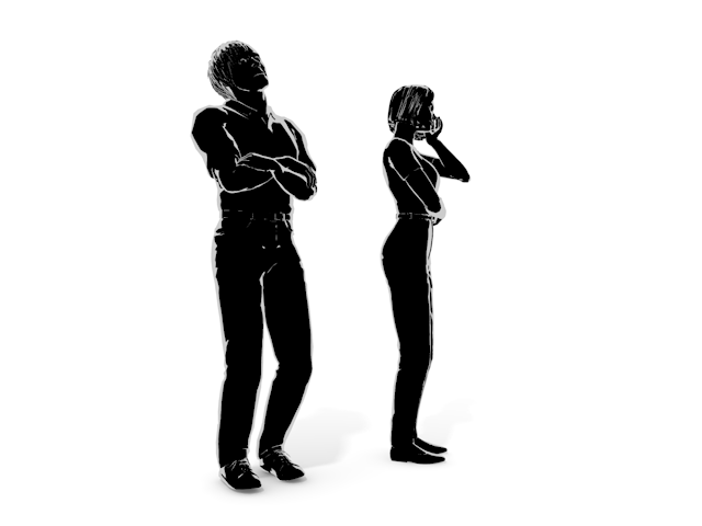 男性｜女性｜悩む｜結婚 - ヒューマン/シルエット/イラスト/写真/無料/人物/ダウンロード素材