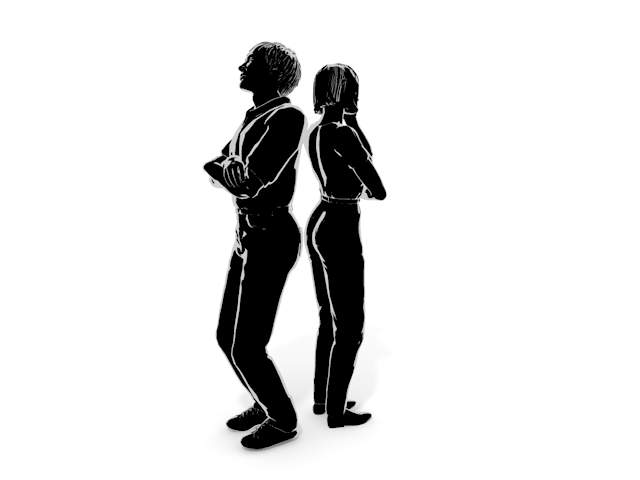 人生｜悩む｜男性｜女性｜離婚 - ヒューマン/シルエット/イラスト/写真/無料/人物/ダウンロード素材