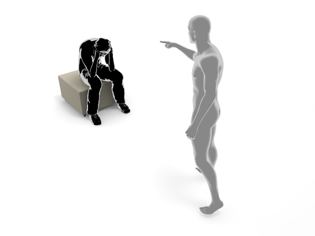 責める｜失敗｜落胆｜男性 - ヒューマン/シルエット/イラスト/写真/無料/人物/ダウンロード素材