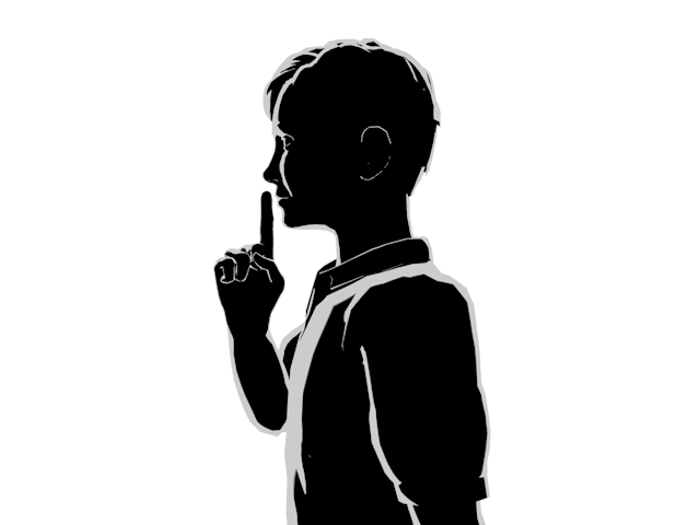 隠し事｜話すな｜男性 - ヒューマン/シルエット/イラスト/写真/無料/人物/ダウンロード素材