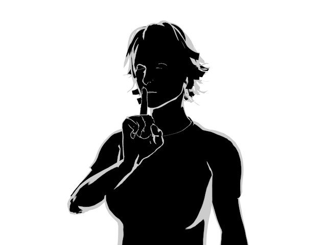 隠し事｜話すな｜女性 - ヒューマン/シルエット/イラスト/写真/無料/人物/ダウンロード素材