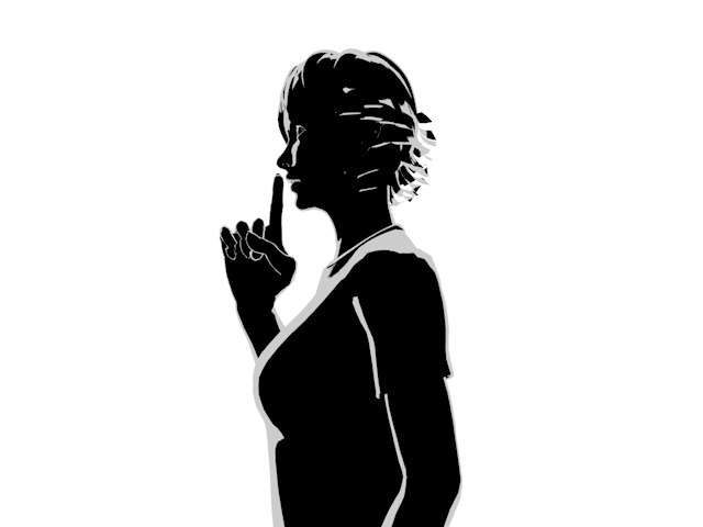 秘密｜ポーズ｜静かに - ヒューマン/シルエット/イラスト/写真/無料/人物/ダウンロード素材