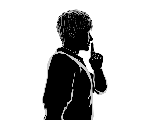 隠し事｜話すな｜男性 - ヒューマン/シルエット/イラスト/写真/無料/人物/ダウンロード素材