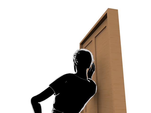 盗み聞き｜ドア｜秘密の話 - ヒューマン/シルエット/イラスト/写真/無料/人物/ダウンロード素材