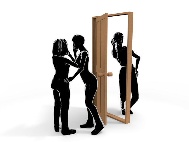 噂｜内緒の話｜女性 - ヒューマン/シルエット/イラスト/写真/無料/人物/ダウンロード素材