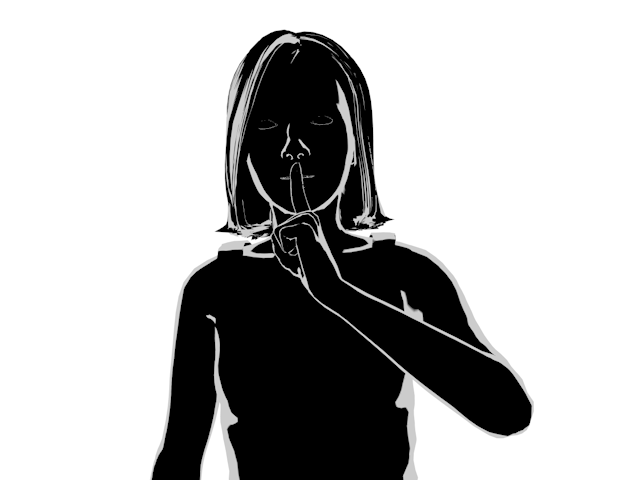 静かに｜内緒の話｜女性 - ヒューマン/シルエット/イラスト/写真/無料/人物/ダウンロード素材