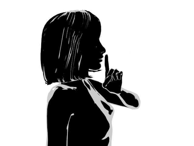 女の子｜秘密｜話さない - ヒューマン/シルエット/イラスト/写真/無料/人物/ダウンロード素材