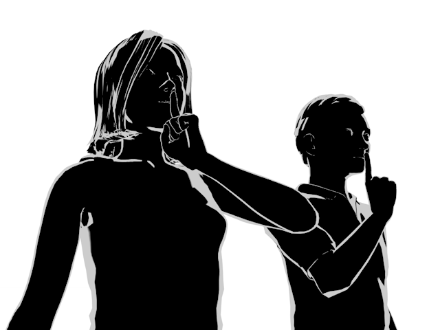 内緒｜秘密｜静かに - ヒューマン/シルエット/イラスト/写真/無料/人物/ダウンロード素材