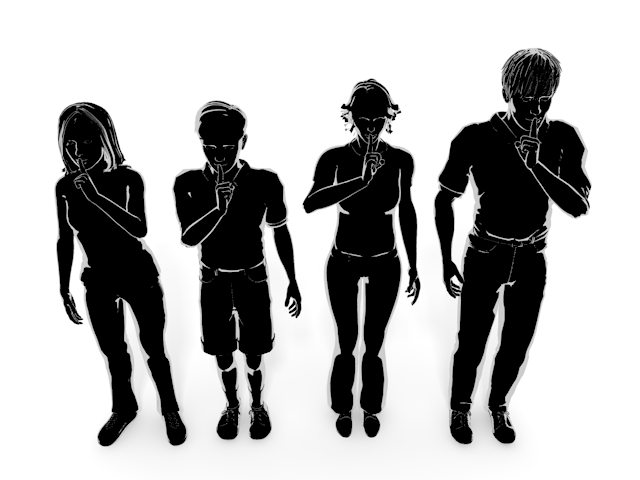 約束｜秘密｜内緒 - ヒューマン/シルエット/イラスト/写真/無料/人物/ダウンロード素材