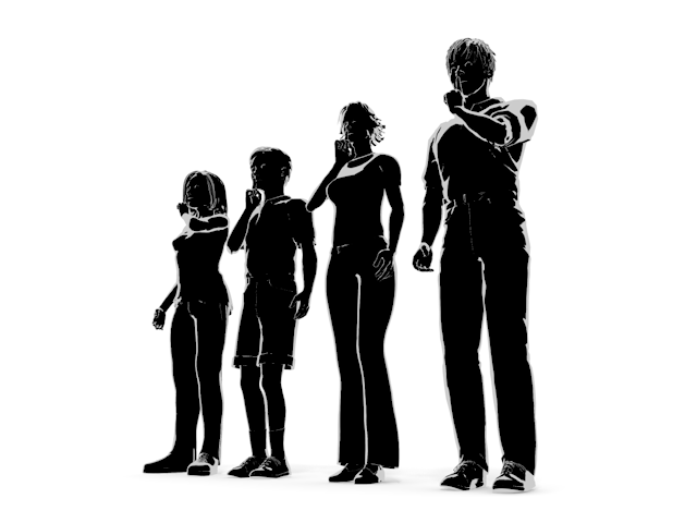 みんなの秘密｜隠し事｜静かに - ヒューマン/シルエット/イラスト/写真/無料/人物/ダウンロード素材