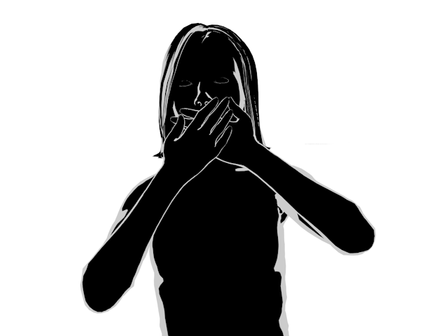 口を隠す｜驚く｜びっくり - ヒューマン/シルエット/イラスト/写真/無料/人物/ダウンロード素材