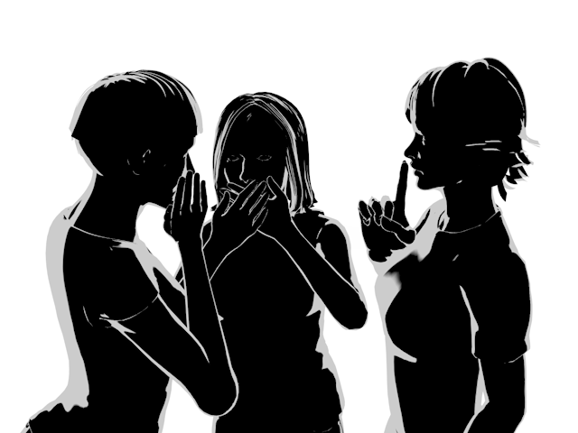 噂｜女性｜会話 - ヒューマン/シルエット/イラスト/写真/無料/人物/ダウンロード素材