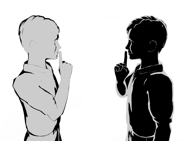 自分｜秘密｜隠し事 - ヒューマン/シルエット/イラスト/写真/無料/人物/ダウンロード素材