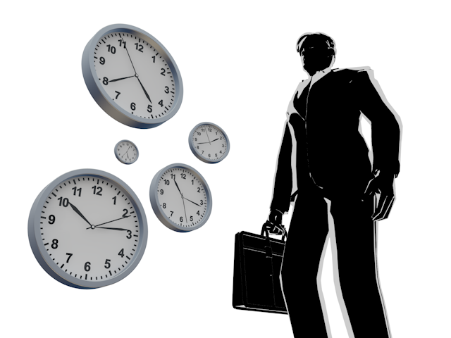 時間に追われる｜ストレス｜疲労｜イライラ - ヒューマン/シルエット/イラスト/写真/無料/人物/ダウンロード素材