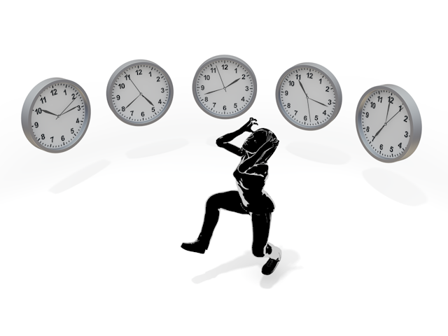 女性｜ストレス｜時間に追われる - ヒューマン/シルエット/イラスト/写真/無料/人物/ダウンロード素材