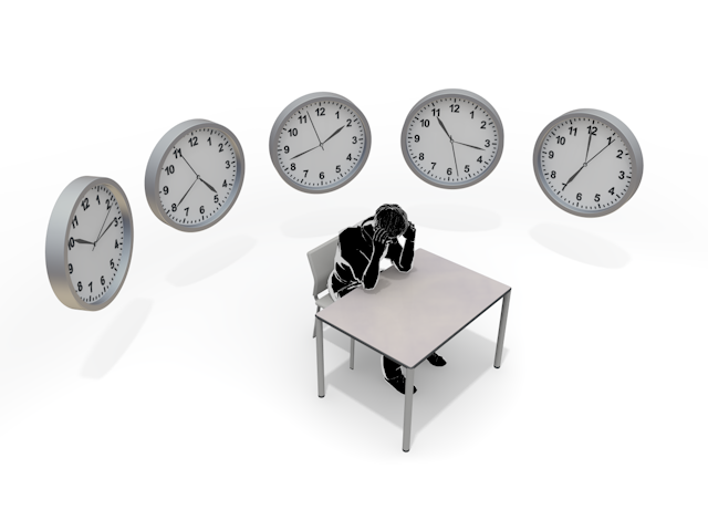 残業｜毎日｜ストレス｜時間に追われる - ヒューマン/シルエット/イラスト/写真/無料/人物/ダウンロード素材