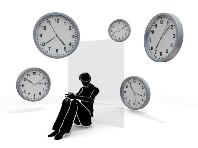 女性｜悩み｜苦痛｜過ぎていく時間 - ヒューマン/シルエット/イラスト/写真/無料/人物/ダウンロード素材